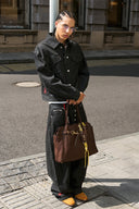 STEEPC Button Fly Wide-Leg Raw Selvage Jeans