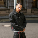 STEEPC LOGO Embossed Boxy Selvedge Denim Jacket