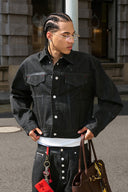 STEEPC LOGO Embossed Boxy Selvedge Denim Jacket