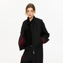 KREATE Floral-Lined Spliced Harrington Jacket