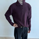 KREATE Contrast Layered Collar Ribbed Sweater