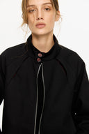 KREATE Floral-Lined Spliced Harrington Jacket