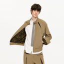 KREATE Floral-Lined Spliced Harrington Jacket