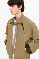 KREATE Floral-Lined Spliced Harrington Jacket