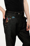 KREATE Floral Lined Stitched Jeans