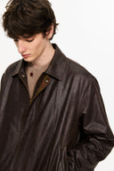 KREATE Floral-Lined Suede Bomber Jacket