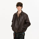 KREATE Floral-Lined Suede Bomber Jacket