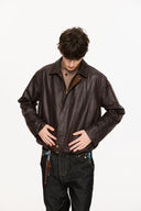 KREATE Floral-Lined Suede Bomber Jacket