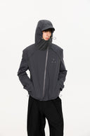 KREATE Asymmetric-Zip Teflon Hooded Jacket