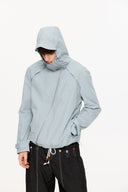 KREATE Asymmetric-Zip Teflon Hooded Jacket