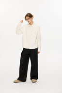 KREATE Floral Jacquard Trim Pocket Shirt