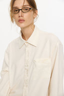 KREATE Floral Jacquard Trim Pocket Shirt