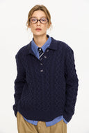 KREATE Cable Knit Polo Sweater