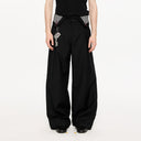 KREATE Folded Check Waistband Pleated Trousers