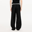 KREATE Folded Check Waistband Pleated Trousers