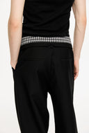 KREATE Folded Check Waistband Pleated Trousers