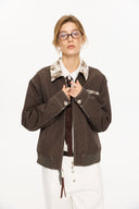 KREATE Contrast Floral Collar Jacket