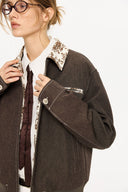 KREATE Contrast Floral Collar Jacket