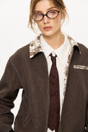 KREATE Contrast Floral Collar Jacket