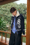 KREATE Fair Isle Faux Fur Lining Jacket