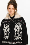 KREATE Fair Isle Faux Fur Lining Jacket
