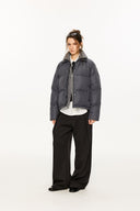 KREATE Faux Layered Cable Knit Puffer Jacket