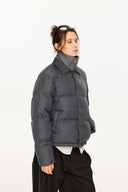 KREATE Faux Layered Cable Knit Puffer Jacket