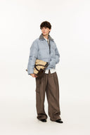 KREATE Faux Layered Cable Knit Puffer Jacket