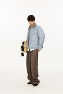 KREATE Faux Layered Cable Knit Puffer Jacket