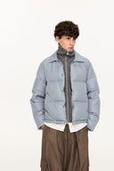 KREATE Faux Layered Cable Knit Puffer Jacket