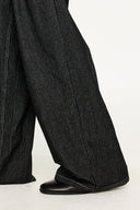 KREATE Asymmetric Button-Up Pleated Jeans