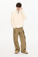 KREATE Cable Knit Polo Sweater