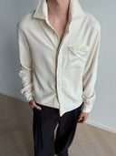 KREATE Floral Jacquard Trim Pocket Shirt