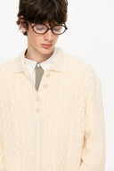 KREATE Cable Knit Polo Sweater