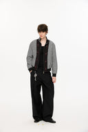 KREATE Folded Check Waistband Pleated Trousers