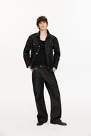 KREATE Floral Lined Stitched Denim Jacket