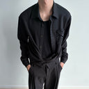 KREATE Floral Jacquard Trim Pocket Shirt