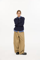 KREATE Cable Knit Polo Sweater