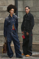 STEEPC Button Fly Wide-Leg Raw Selvage Jeans