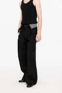 KREATE Folded Check Waistband Pleated Trousers