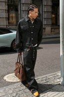 STEEPC LOGO Embossed Boxy Selvedge Denim Jacket