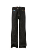 KREATE Floral Lined Stitched Jeans