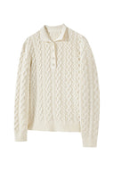 KREATE Cable Knit Polo Sweater