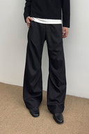 KREATE Sculpted Pleated Straight-Leg Trousers