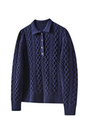KREATE Cable Knit Polo Sweater