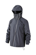 KREATE Asymmetric-Zip Teflon Hooded Jacket