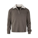 KREATE Contrast Layered Collar Ribbed Sweater