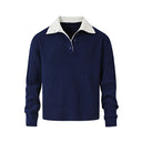 KREATE Contrast Layered Collar Ribbed Sweater