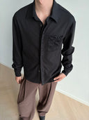 KREATE Floral Jacquard Trim Pocket Shirt