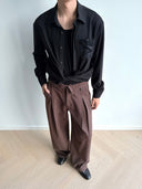 KREATE Floral Jacquard Trim Pocket Shirt